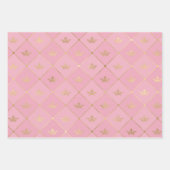 Feuille De Papier Cadeau Thème Paris or et rose (Devant 2)