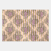 Feuille De Papier Cadeau Thème Paris rose et or (Devant 2)