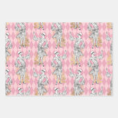 Feuille De Papier Cadeau Thème Paris rose et or (Devant 3)