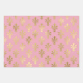 Feuille De Papier Cadeau Thème Paris rose et or (Devant 2)
