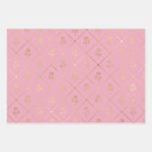 Feuille De Papier Cadeau Thème Paris rose et or (Devant 3)