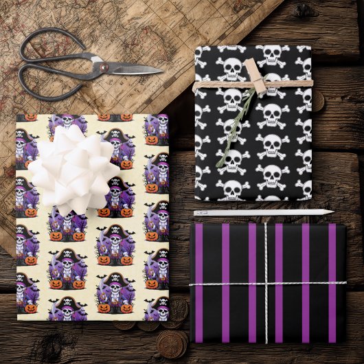 Feuille De Papier Cadeau Thème Pirate Halloween 