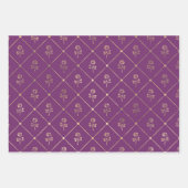 Feuille De Papier Cadeau Thème Purple and Gold Paris (Devant 3)
