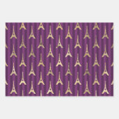 Feuille De Papier Cadeau Thème Purple and Gold Paris (Devant)