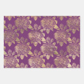 Feuille De Papier Cadeau Thème Purple and Gold Paris (Devant)