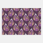 Feuille De Papier Cadeau Thème Purple and Gold Paris (Devant)