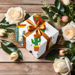 Feuille De Papier Cadeau Thème Taco Mexicain sur l'Amour Cadeau de Fête de