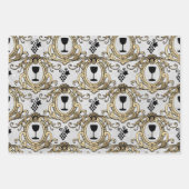 Feuille De Papier Cadeau Thème vin de Paris (Devant)