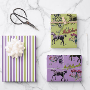 FEUILLE DE PAPIER CADEAU THISTLEBROOK STORES CHEVAUX DÉLICIEUX MARQUE