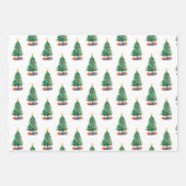 Feuille De Papier Cadeau Three Christmas Trees and Gifts Patterns (Devant 2)