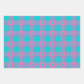 Feuille De Papier Cadeau Thyroid Cancer Awareness Plaid Teal Ribbon (Devant 3)