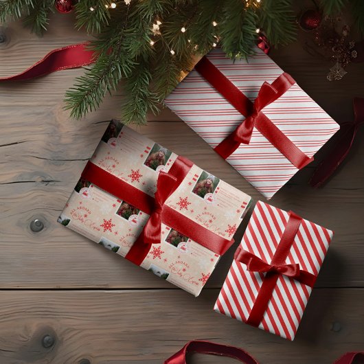 Feuille De Papier Cadeau Ticket de Noël du train d'Express du Pôle Nord