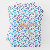 Feuille De Papier Cadeau Tie Dye Motif Ancre (En situation)