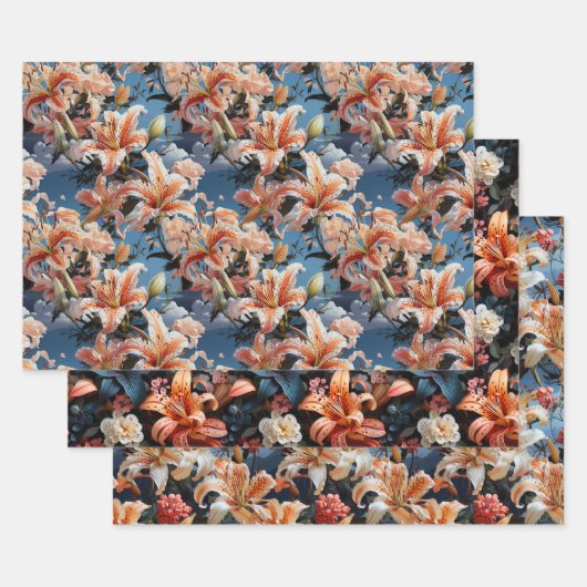 Feuille De Papier Cadeau Tiger Lilly Collection 3 x (Lot)