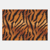 Feuille De Papier Cadeau Tigre noir orange (Devant 3)