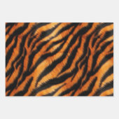 Feuille De Papier Cadeau Tigre noir orange (Devant)