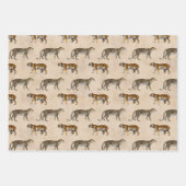 Feuille De Papier Cadeau Tigres et léopards sur Tan (Devant 3)