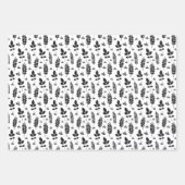 Feuille De Papier Cadeau Timbre d'encre blanche et noire (Devant 3)