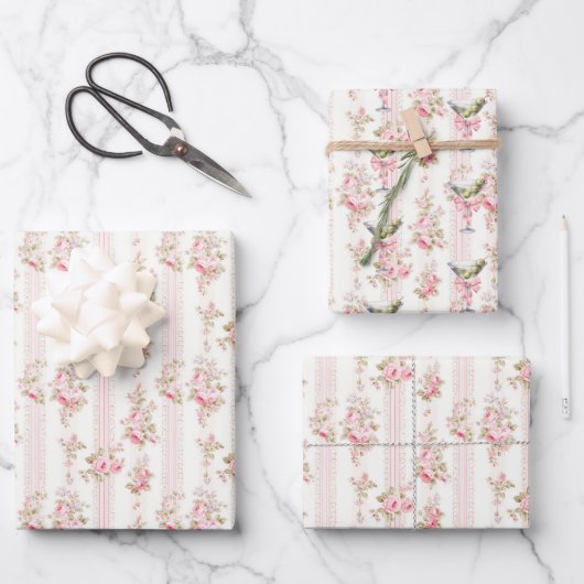 Feuille De Papier Cadeau 'Tini Bit Ancien Martini Coquette Anniversaire (Recto)
