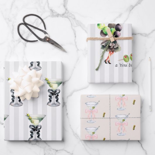 Feuille De Papier Cadeau Tini Bit plus âgé | Martini à thème Anniversaire (Recto)