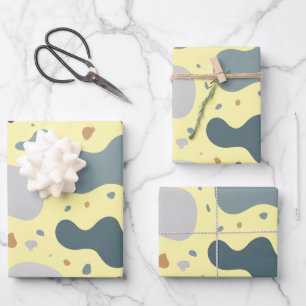 Feuille De Papier Cadeau Tissu sur mesure de style Terrazzo minimaliste, pa