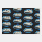 Feuille De Papier Cadeau Titanic Birthday Black White Star Line Navire (Devant 2)