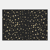 Feuille De Papier Cadeau Toast de Champagne Black Gold (Devant 2)