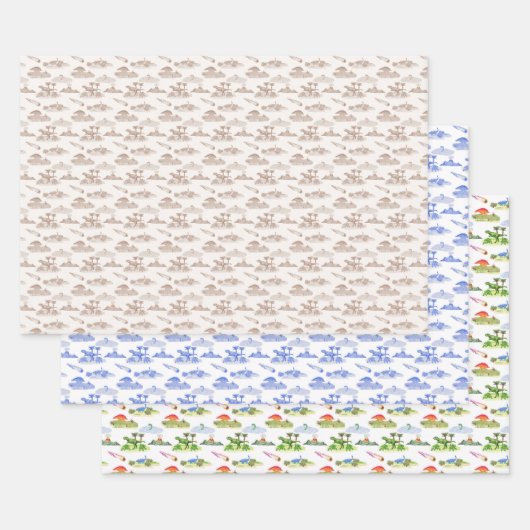 Feuille De Papier Cadeau Toile aux Dinosaures (Lot)