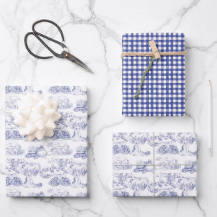 Feuille De Papier Cadeau Toile bleu WHEATEN Terrier