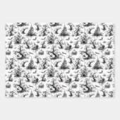 Feuille De Papier Cadeau Toile d'Halloween noir et blanc (Devant 2)