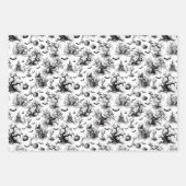 Feuille De Papier Cadeau Toile d'Halloween noir et blanc (Devant)