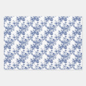 Feuille De Papier Cadeau Toile intemporelle bleu 3 (Devant)
