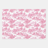 Feuille De Papier Cadeau Toile rose florale Chinoiserie (Devant 3)