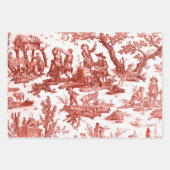 Feuille De Papier Cadeau Toile rouge de Jouy (Devant)
