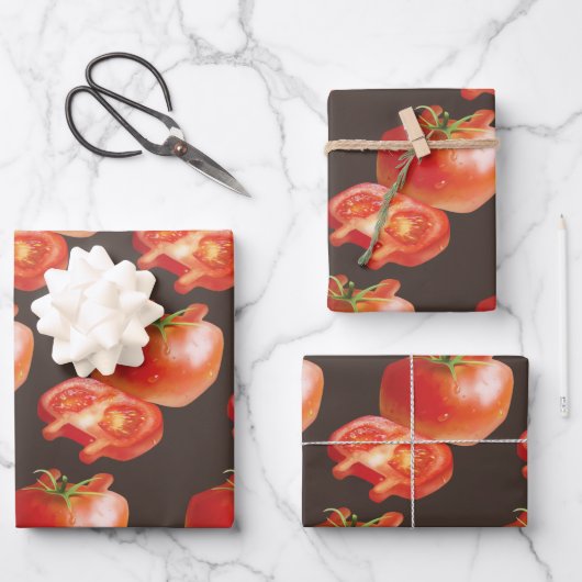 Feuille De Papier Cadeau Tomate fraîche (Recto)