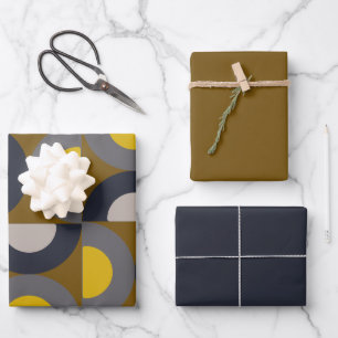 Feuille De Papier Cadeau Tonnerre de moutarde de bronze moderne du milieu d