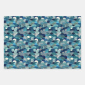 Feuille De Papier Cadeau Tons bleus (Devant 2)