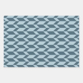 Feuille De Papier Cadeau Tons Bleus Gras Deux Tons Flèche Chevron (Devant)