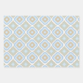 FEUILLE DE PAPIER CADEAU TONS DE MOTIFS BLEU & TAN (Devant 3)