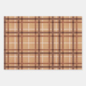 FEUILLE DE PAPIER CADEAU TONS DE POIS BROWN & BLANCS & PLAIDS (Devant 2)