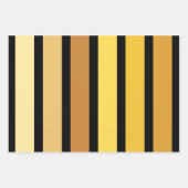 Feuille De Papier Cadeau Tons Jaune Doré Sur Noir (Devant 3)