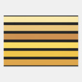 Feuille De Papier Cadeau Tons Jaune Doré Sur Noir (Devant)