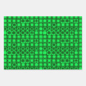 FEUILLE DE PAPIER CADEAU TONS LUMINEUSES DE SHAMROCKS IRLANDAIS VERTS (Devant 3)