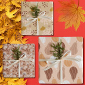 Feuille De Papier Cadeau Tons pastel saisonniers Automne