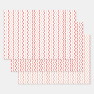 Feuille De Papier Cadeau Tons rose Chevron Motif moderne