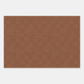 Feuille De Papier Cadeau Tons Terre Boue Tissu Inspiré (Devant 3)