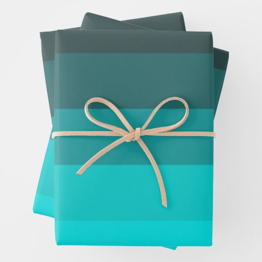 Feuille De Papier Cadeau Tons Turquoise (En situation)