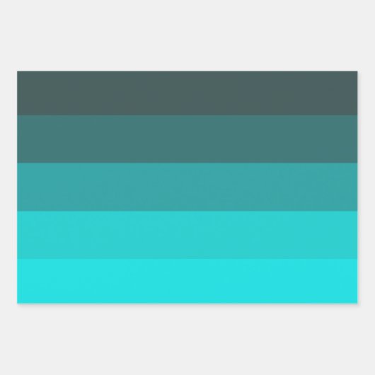 Feuille De Papier Cadeau Tons Turquoise (Devant 3)