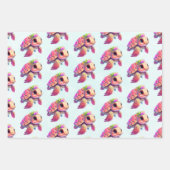 Feuille De Papier Cadeau Tortue de mer rose Whimsical & mignon (Devant)
