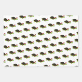 Feuille De Papier Cadeau Tortues de Noël (Devant)